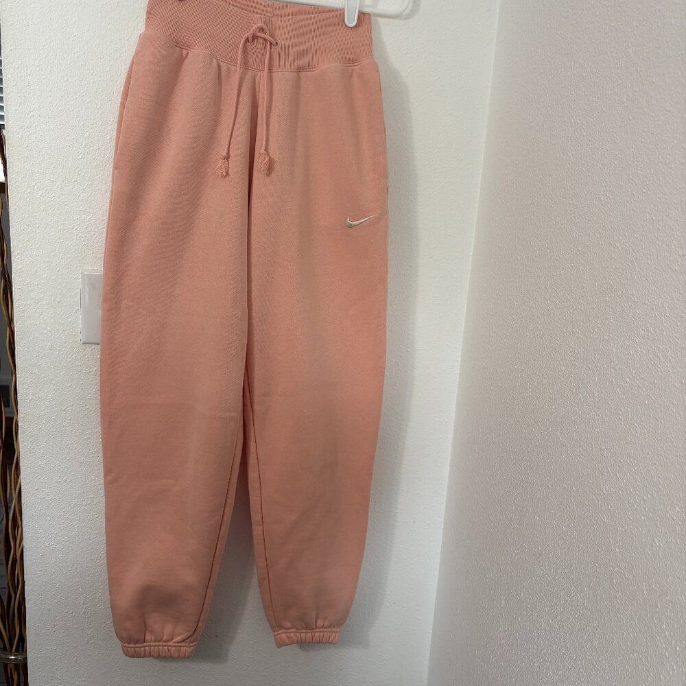 Nike Phoenix Fleece joggers Apricot Size XXS Baggy Drawstring